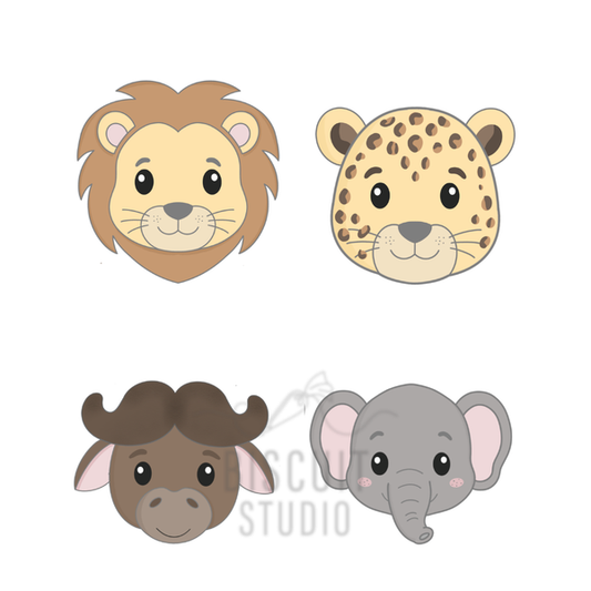 Mini Safari Animal Faces Cookie Cutter Set