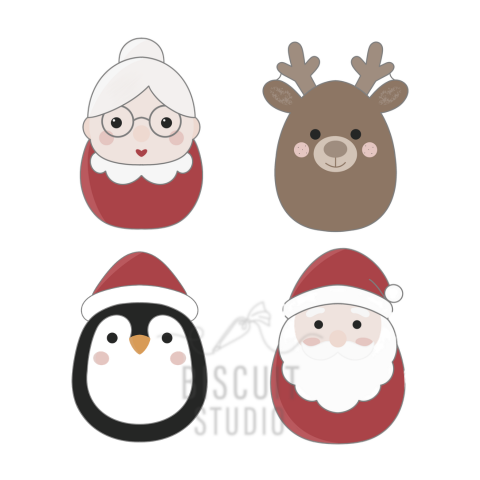 Mini Oval Christmas 6cm Cookie Cutter Set