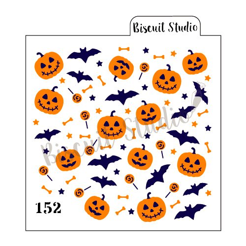 Bones, bats & candy cookie stencil
