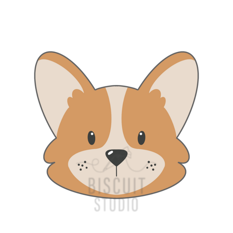 Corgi face cookie cutter