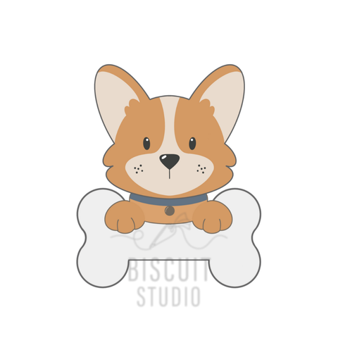 Corgi Bone Plaque Cookie Cutter