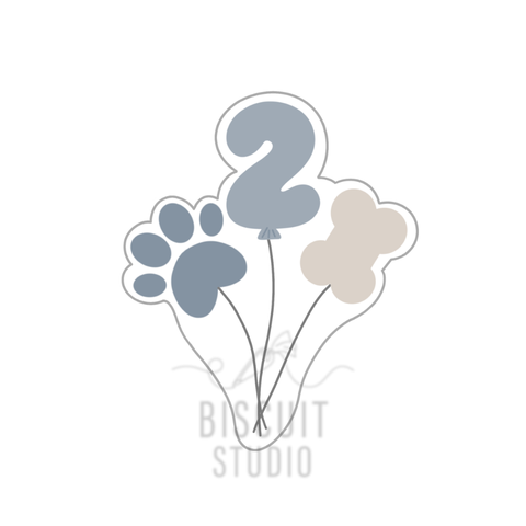 Dog Balloon bunch cookie cutter