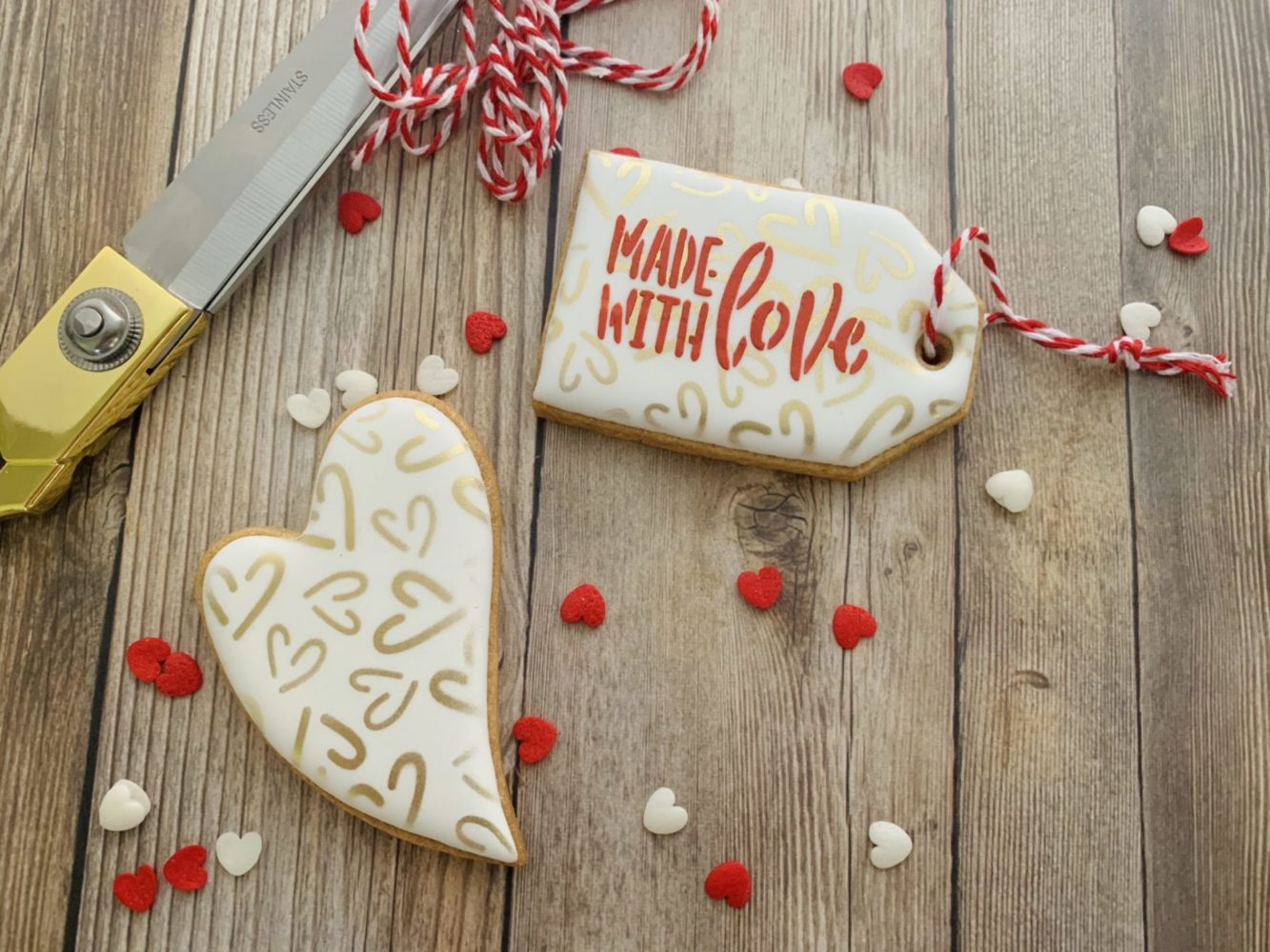Made with love cookie stencil
