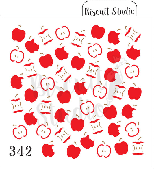 Apple & core background cookie stencils (2 set)