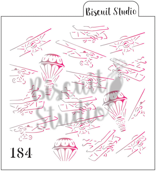 Aviation background cookie stencil