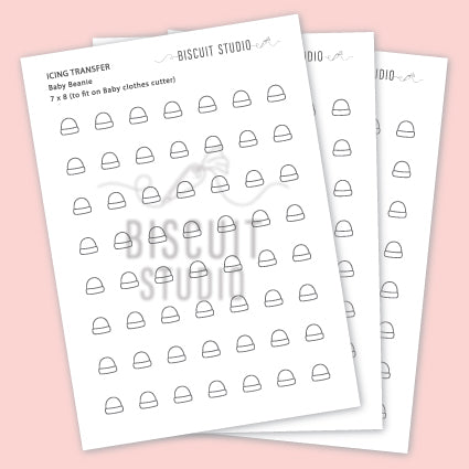 Baby hat / beanie icing transfer template