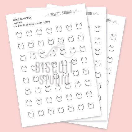 Baby bib icing transfer template