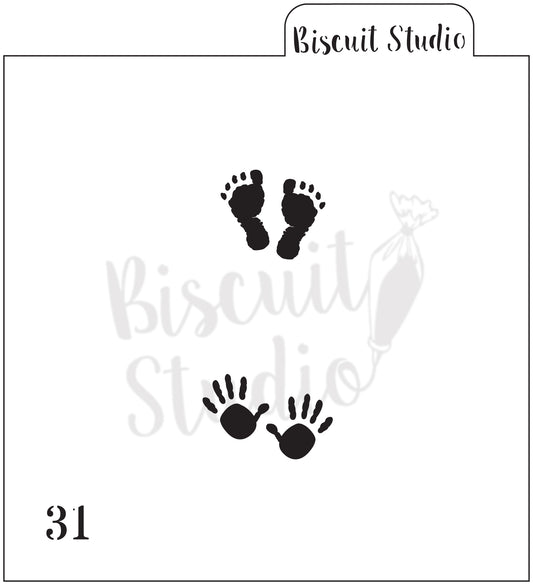 Baby feet & hands cookie stencil
