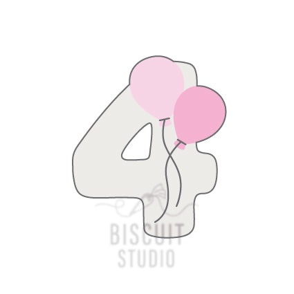 Balloon number 4 cookie cutter