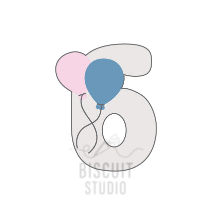 Balloon number 6 cookie cutter