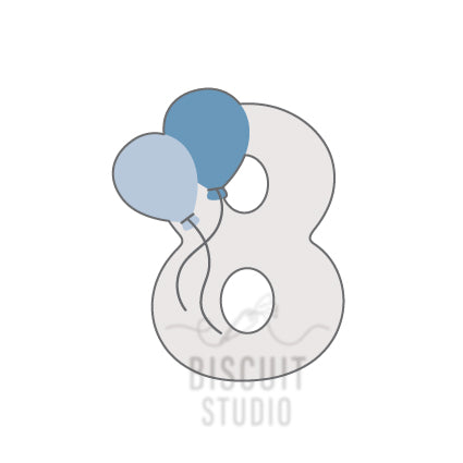 Balloon number 8 cookie cutter