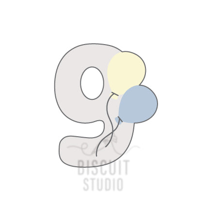 Balloon number 9 cookie cutter