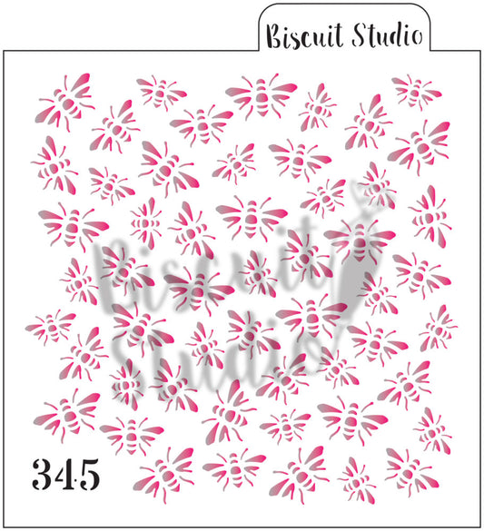 Bee background cookie stencil – food safe cookie stencil by Biscuit Studio