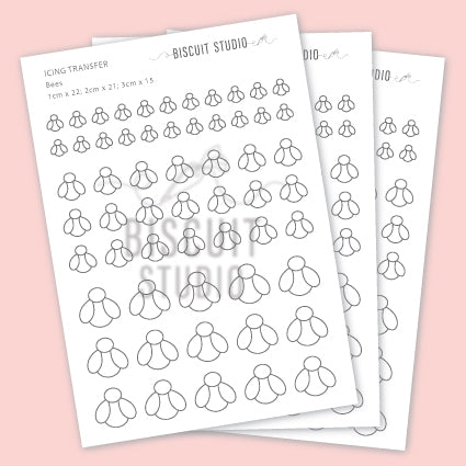 Bee icing transfer template