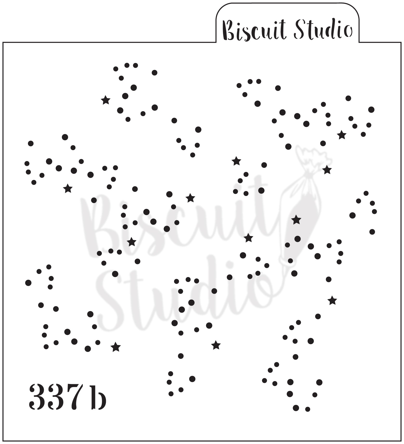 Berries & stars cookie stencil