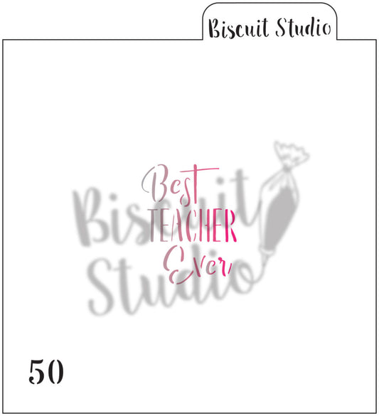 Best teacher ever cookie stencil