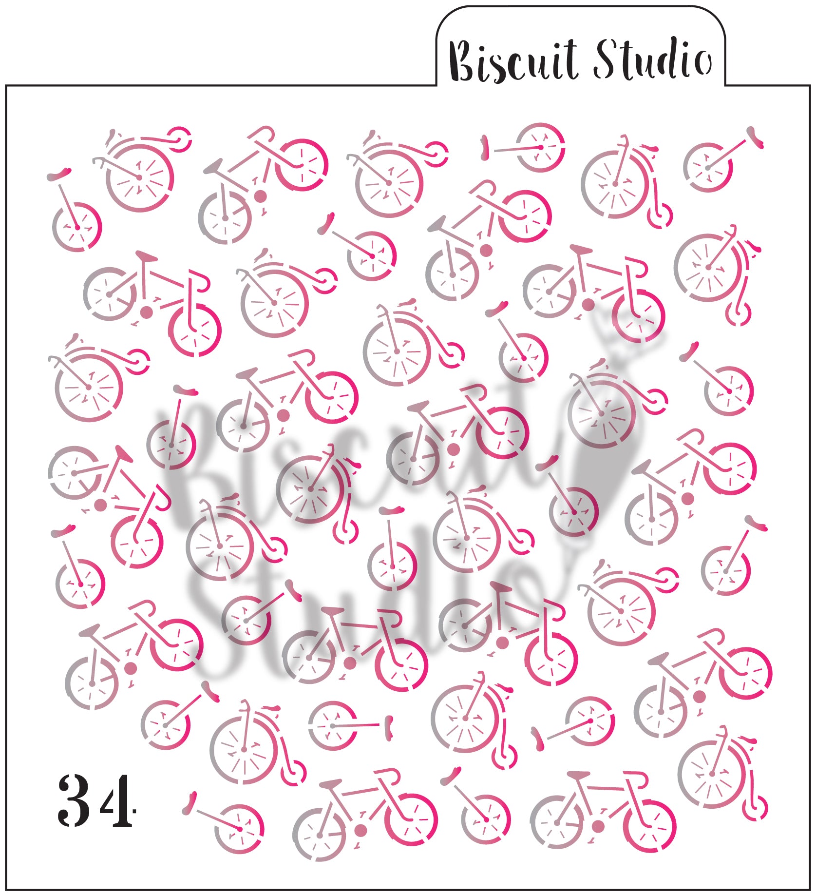 Bicycle background cookie stencil