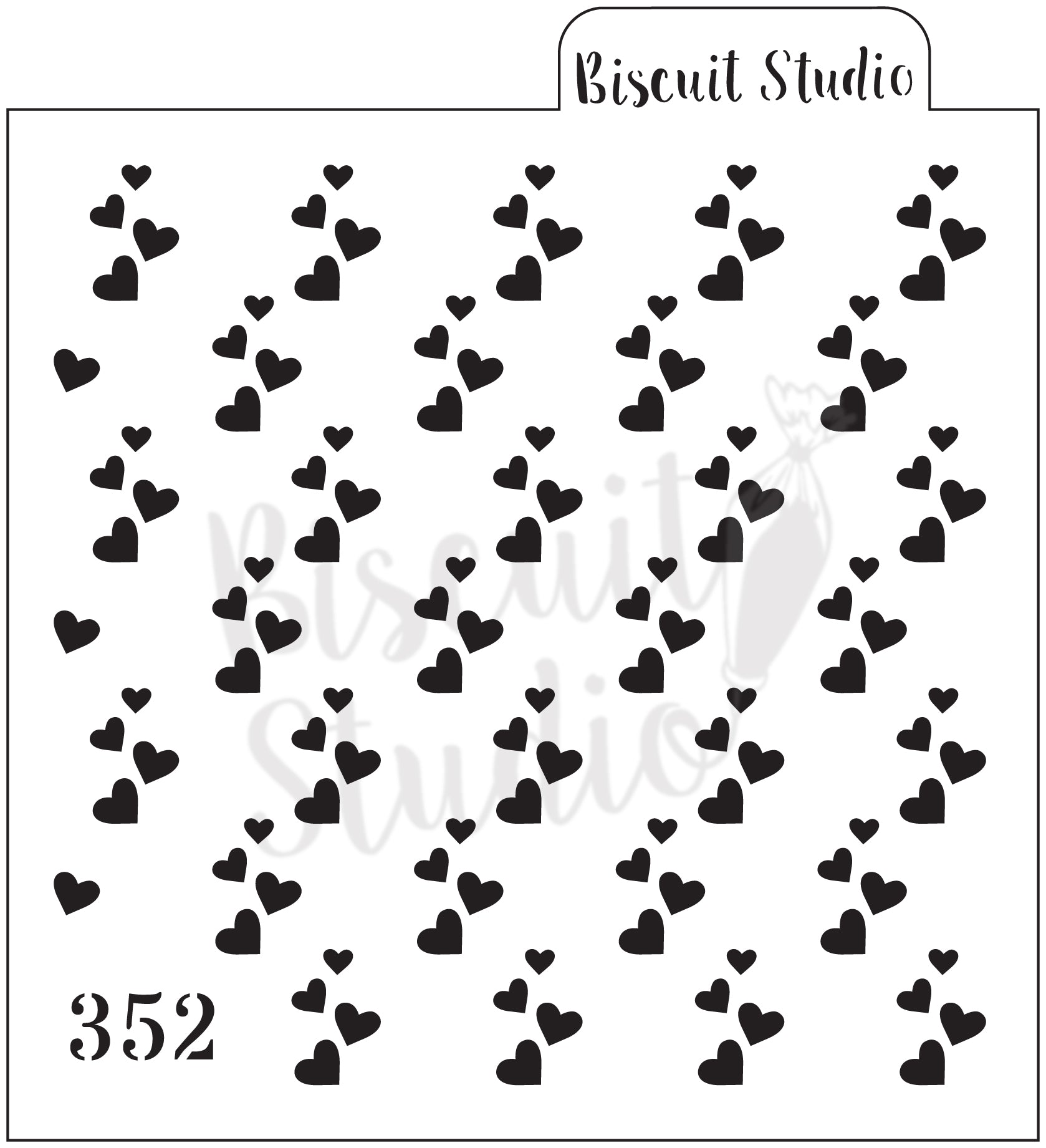 Heart bubbles background Cookie Stencil