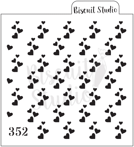 Heart bubbles background Cookie Stencil