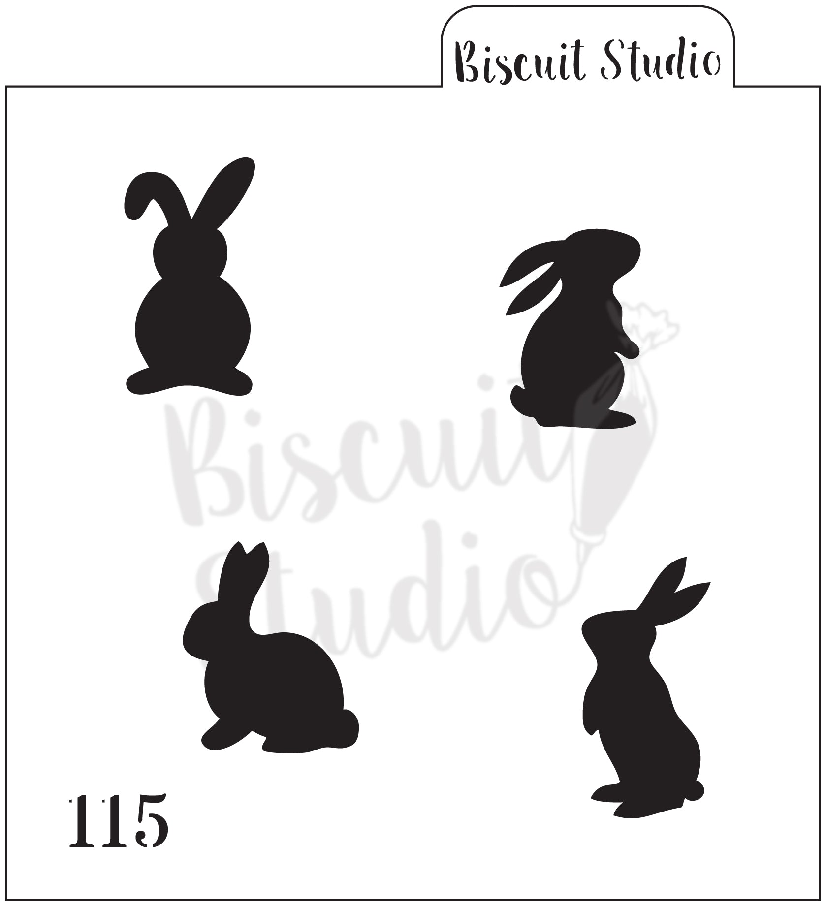 Bunny Silhouettes cookie stencil