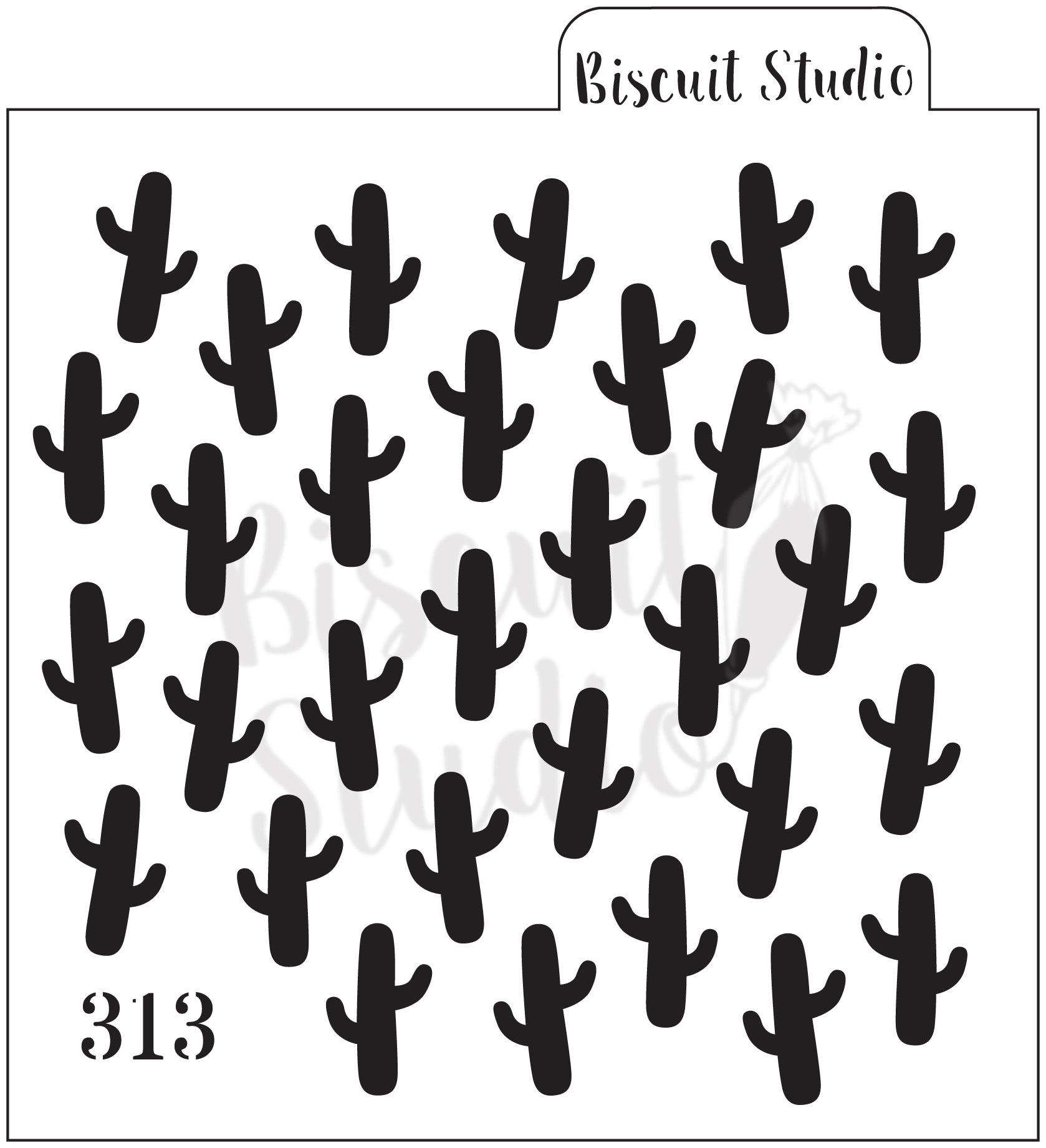 Cactus 3 set cookie stencil