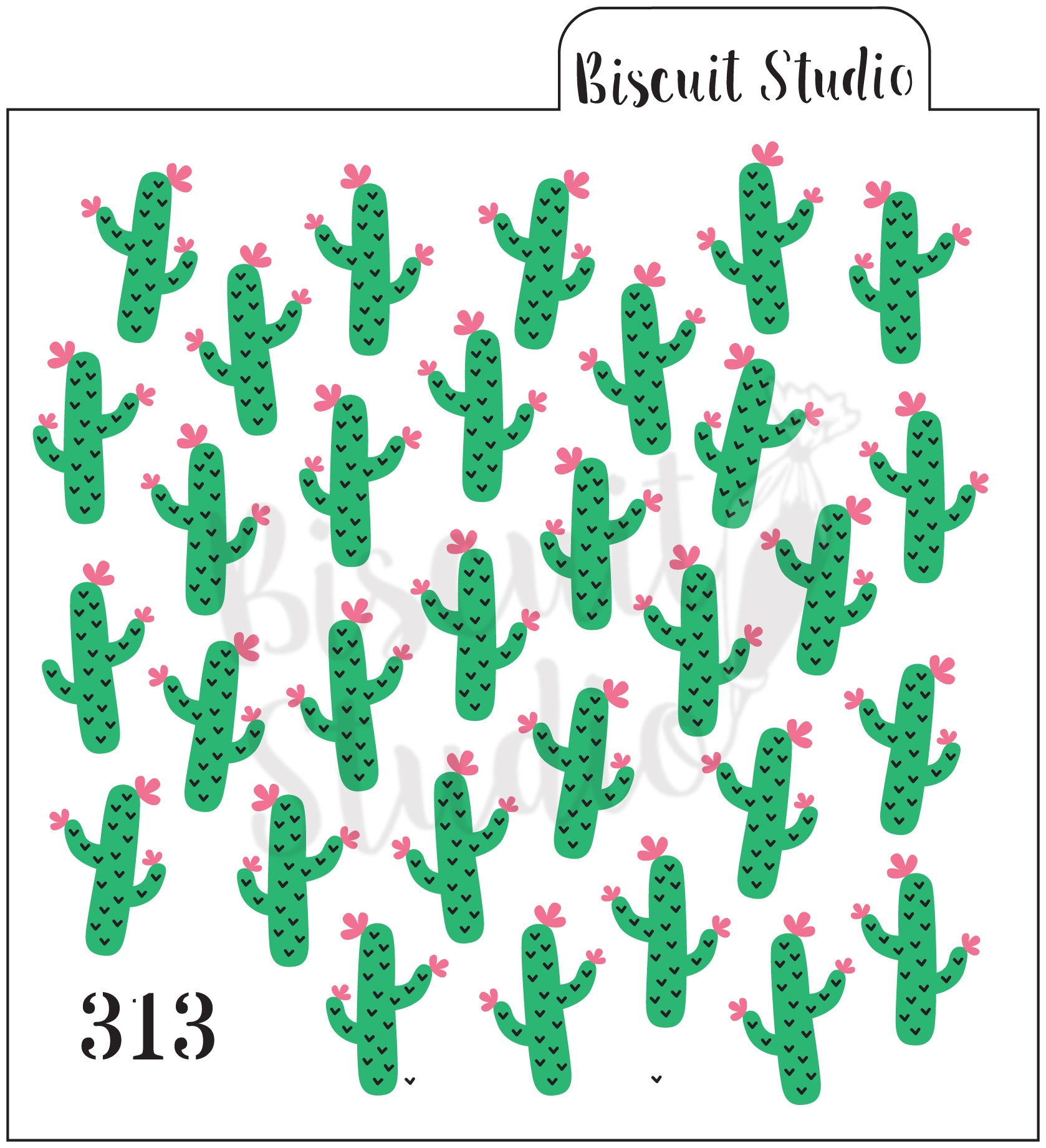 Cactus 3 set cookie stencil