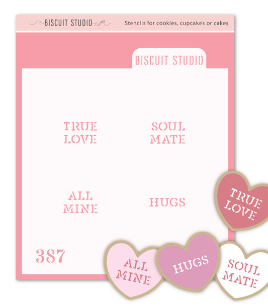 Conversation heart cookie stencil (387)