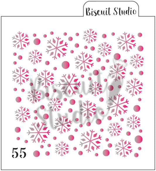 Snowflakes background cookie stencil