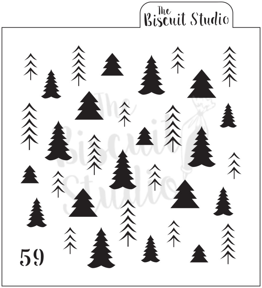 Christmas trees cookie stencil