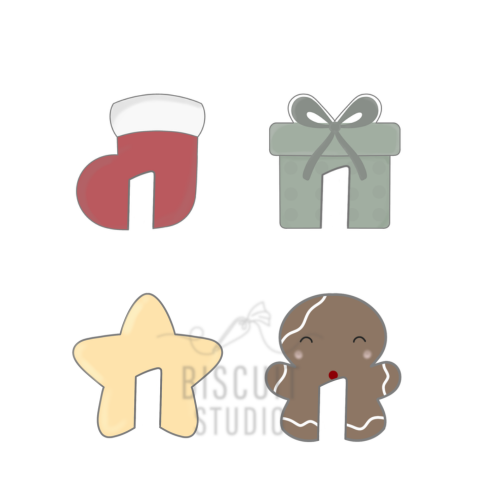 Mini Christmas mug huggers Cookie Cutter Set