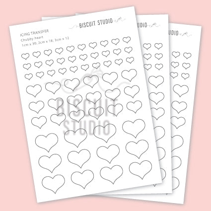 Chubby heart icing transfer template