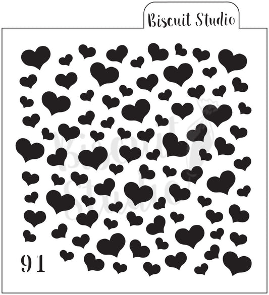 Chubby heart background Cookie Stencil