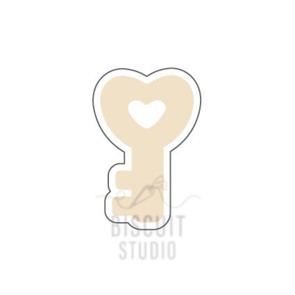 Chubby love key cookie cutter