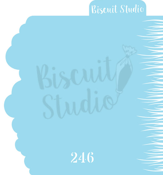 Grass & clouds cookie stencil