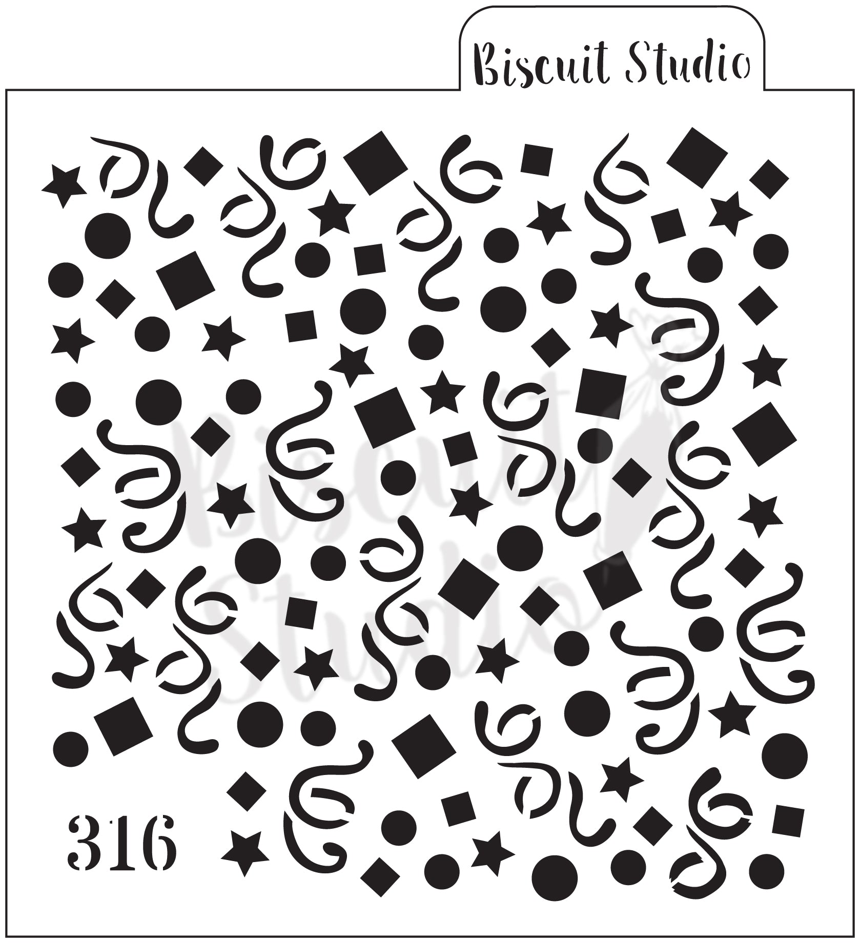 Streamer background cookie stencil