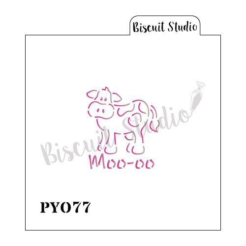 Cow PYO cookie stencil