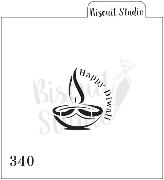 Diwali lamp cookie stencil