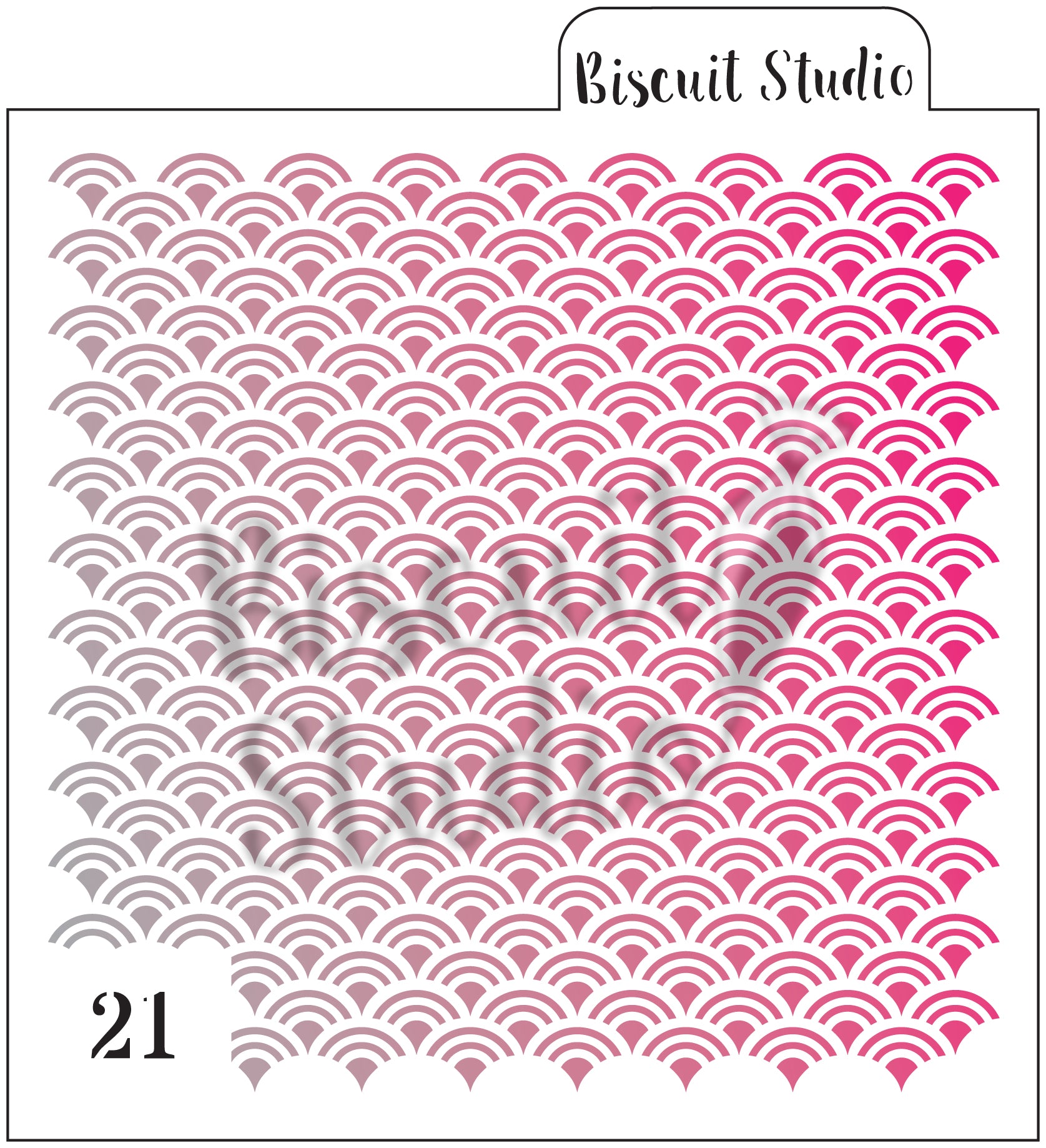 Double mermaid scallop cookie stencil