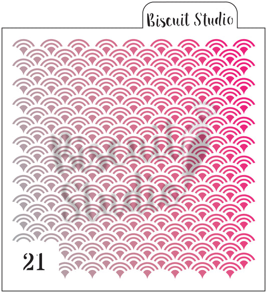 Double mermaid scallop cookie stencil