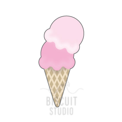 Double scoop ice cream cookie cutter