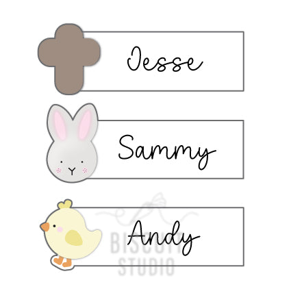 Easter name plaque Cookie Cutter set of 3