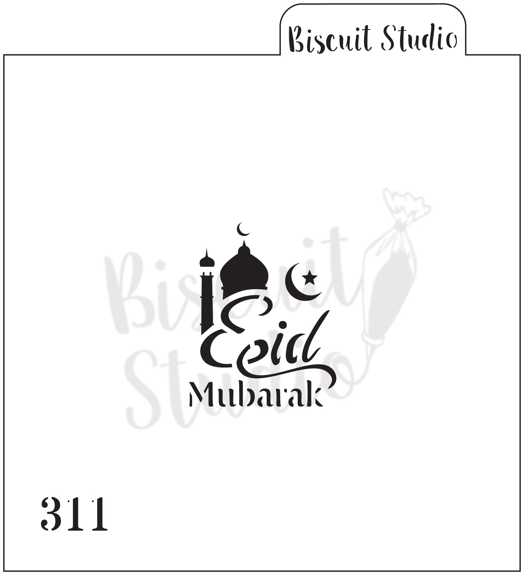 Eid Mubarak cookie stencil