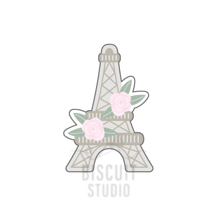 Eiffel Tower Floral cookie cutter