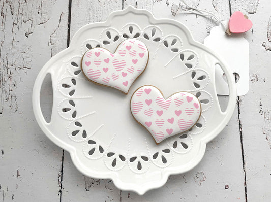 Striped heart background Cookie Stencil