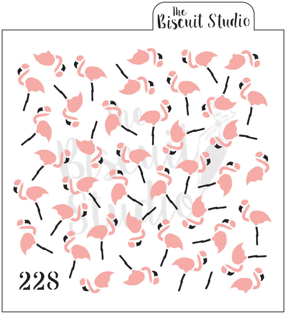 Mixed flamingo background cookie stencil (2 set)