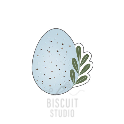 Speckled egg with leaves cookie cutter