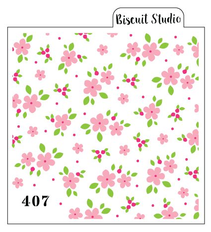 Spring flower background cookie stencil set of 3