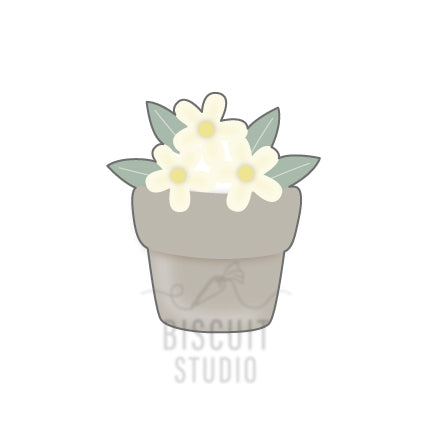 Flowers in a Pot Cookie Cutter – food safe PLA cookie cutter by Biscuit Studio