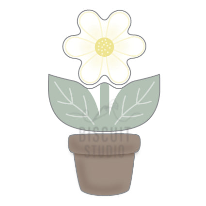 Daisy flower pot set of Cookie Cutters