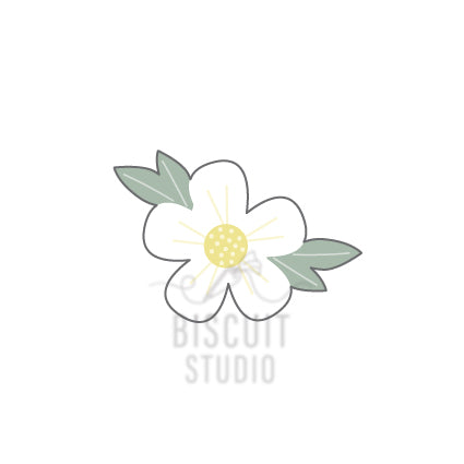 Flower With Leaves Cookie Cutter – food safe PLA cookie cutter by Biscuit Studio